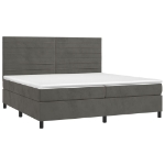 Giroletto a Molle con Materasso Grigio Scuro 200x200 cm Velluto