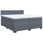 Giroletto a Molle con Materasso Grigio Scuro 200x200 cm Velluto
