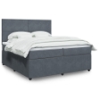 Giroletto a Molle con Materasso Grigio Scuro 200x200 cm Velluto