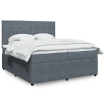 Giroletto a Molle con Materasso Grigio Scuro 200x200 cm Velluto