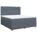 Giroletto a Molle con Materasso Grigio Scuro 200x200 cm Velluto