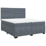 Giroletto a Molle con Materasso Grigio Scuro 200x200 cm Velluto