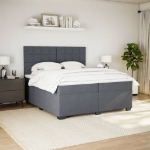 Giroletto a Molle con Materasso Grigio Scuro 200x200 cm Velluto