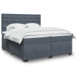 Giroletto a Molle con Materasso Grigio Scuro 200x200 cm Velluto