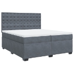 Giroletto a Molle con Materasso Grigio Scuro 200x200 cm Velluto