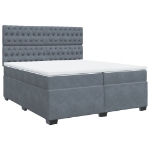 Giroletto a Molle con Materasso Grigio Scuro 200x200 cm Velluto