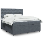Giroletto a Molle con Materasso Grigio Scuro 200x200 cm Velluto