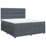 Giroletto a Molle con Materasso Grigio Scuro 200x200 cm Velluto