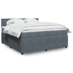 Giroletto a Molle con Materasso Grigio Scuro 200x200 cm Velluto