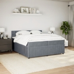 Giroletto a Molle con Materasso Grigio Scuro 200x200 cm Velluto