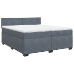 Giroletto a Molle con Materasso Grigio Scuro 200x200 cm Velluto