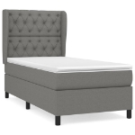 Giroletto a Molle con Materasso Grigio Scuro 80x200 cm Tessuto