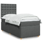 Giroletto a Molle con Materasso Grigio Scuro 80x200 cm Tessuto