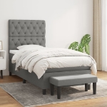 Giroletto a Molle con Materasso Grigio Scuro 80x200 cm Tessuto