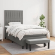 Giroletto a Molle con Materasso Grigio Scuro 80x200 cm Tessuto