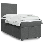 Giroletto a Molle con Materasso Grigio Scuro 80x200 cm Tessuto
