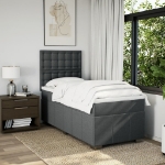 Giroletto a Molle con Materasso Grigio Scuro 80x200 cm Tessuto