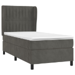 Giroletto a Molle con Materasso Grigio Scuro 80x200 cm Velluto