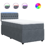 Giroletto a Molle con Materasso Grigio Scuro 80x200 cm Velluto