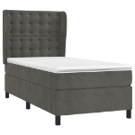 Giroletto a Molle con Materasso Grigio Scuro 80x200 cm Velluto