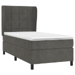 Giroletto a Molle con Materasso Grigio Scuro 80x200 cm Velluto