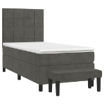 Giroletto a Molle con Materasso Grigio Scuro 80x200 cm Velluto