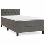 Giroletto a Molle con Materasso Grigio Scuro 80x200 cm Velluto
