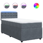 Giroletto a Molle con Materasso Grigio Scuro 80x200 cm Velluto
