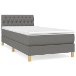 Giroletto a Molle con Materasso Grigio Scuro 90x190 cm Tessuto