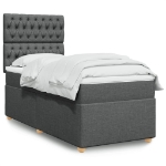 Giroletto a Molle con Materasso Grigio Scuro 90x190 cm Tessuto