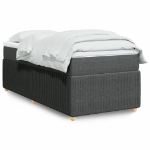 Giroletto a Molle con Materasso Grigio Scuro 90x190 cm Tessuto