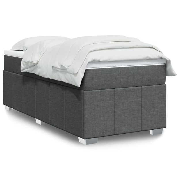 Giroletto a Molle con Materasso Grigio Scuro 90x190 cm Tessuto