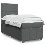 Giroletto a Molle con Materasso Grigio Scuro 90x190 cm Tessuto