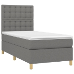 Giroletto a Molle con Materasso Grigio Scuro 90x190 cm Tessuto
