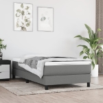 Giroletto a Molle con Materasso Grigio Scuro 90x190 cm Tessuto