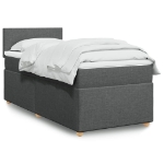 Giroletto a Molle con Materasso Grigio Scuro 90x190 cm Tessuto