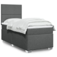 Giroletto a Molle con Materasso Grigio Scuro 90x190 cm Tessuto