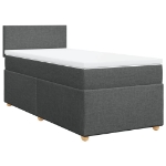 Giroletto a Molle con Materasso Grigio Scuro 90x190 cm Tessuto