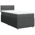 Giroletto a Molle con Materasso Grigio Scuro 90x190 cm Tessuto
