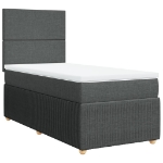 Giroletto a Molle con Materasso Grigio Scuro 90x190 cm Tessuto
