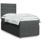 Giroletto a Molle con Materasso Grigio Scuro 90x190 cm Tessuto