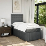 Giroletto a Molle con Materasso Grigio Scuro 90x190 cm Tessuto
