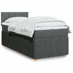 Giroletto a Molle con Materasso Grigio Scuro 90x190 cm Tessuto