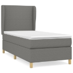 Giroletto a Molle con Materasso Grigio Scuro 90x190 cm Tessuto