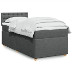 Giroletto a Molle con Materasso Grigio Scuro 90x190 cm Tessuto