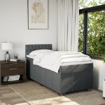 Giroletto a Molle con Materasso Grigio Scuro 90x190 cm Tessuto