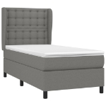Giroletto a Molle con Materasso Grigio Scuro 90x190 cm Tessuto