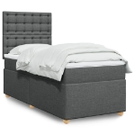Giroletto a Molle con Materasso Grigio Scuro 90x190 cm Tessuto