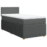 Giroletto a Molle con Materasso Grigio Scuro 90x190 cm Tessuto