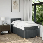 Giroletto a Molle con Materasso Grigio Scuro 90x190 cm Tessuto